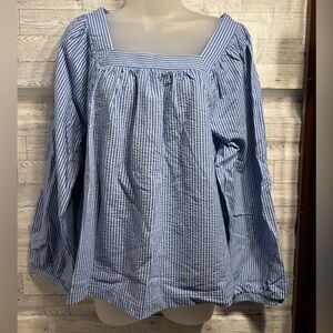 J. Crew Blue Checkered Blouse